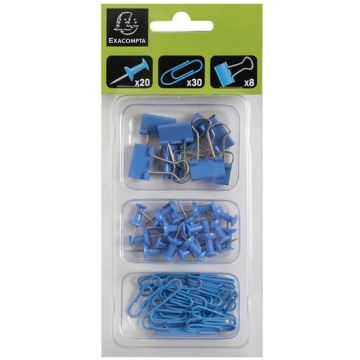 Kit d'attaches - 58 pièces - Bleu clair : EXACOMPTA Iderama image