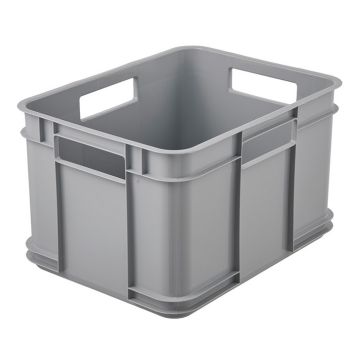 Bac de rangement Euro-Box M - 16 litres - Gris pierre : KEEEPER Bruno Eco
