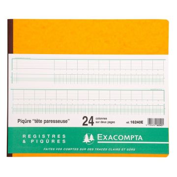 EXACOMPTA  : Registre - 24 colonnes sur 2 pages16240E - 270 x 320 mm (journal comptable) Couverture