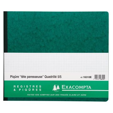 EXACOMPTA 16310E : Registre quadrillé à tête paresseuse - 270 x 320 mm couverture