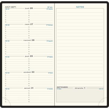 Agenda de poche Semainier 2025 - 175 x 90 mm Assortiment EXACOMPTA Espace 17