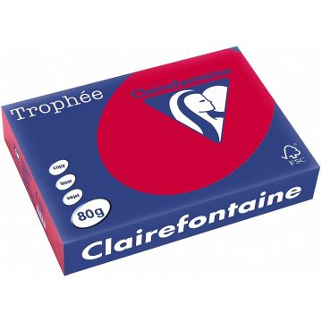 Ramette de papier Trophée de 500 feuilles A4 - Rouge Groseille : CLAIREFONTAINE Visuel