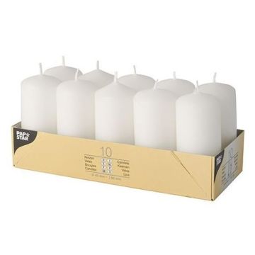 Bougies cylindriques -  Blanc 40 mm PAP STAR Lot de 10 image