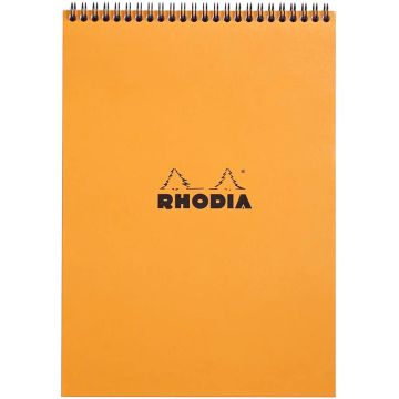 Bloc Notes quadrillé à spirale - 210 x 297 mm A4 : RHODIA Couverture Orange Visuel