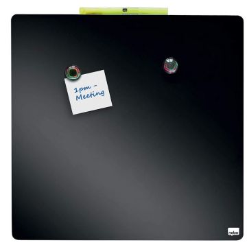 Tableau Mémo Magnétique Carré - Noir - 360 x 360 mm : NOBO image