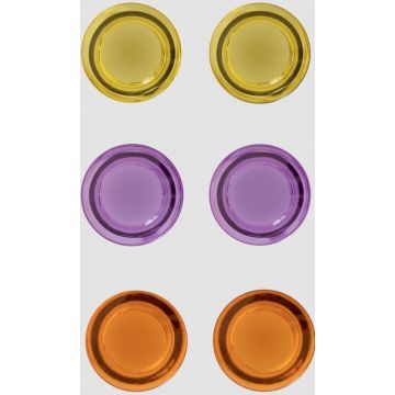 Lot de 6 Aimants ronds - 30 mm - Jaune Orange Mauve : NOBO image