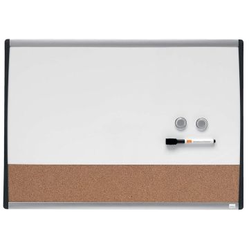 Tableau mural magnétique Blanc et Liège - 585 x 430 mm : NOBO image