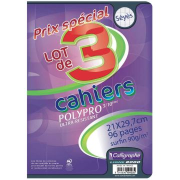 CALLIGRAPHE 19123 Cahier d'école - POLYPRO - 96 pages - 210 x 297 mm A4