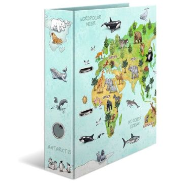 Classeur à 2 anneaux - Dos de 70 mm - Carte du Monde : HERMA Ecole maternelle image