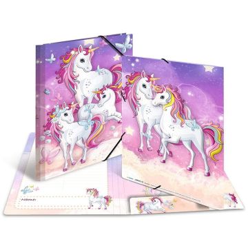 Chemise à élastiques A4 - Motif Licorne : HERMA Ecole Maternelle image