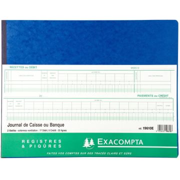 Journal de caisse ou de banque EXACOMPTA 19610E
