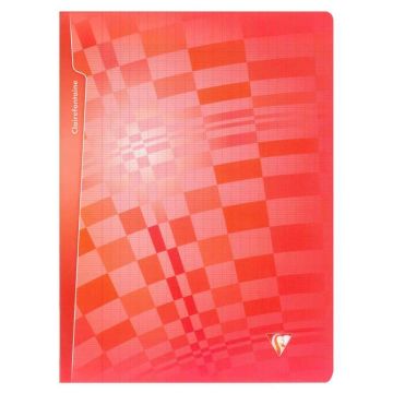 CLAIREFONTAINE Cahier Crystalline - POLYPRO - 96 pages à grands carreaux - 240 x 320 mm (Fournitures scolaires) rouge