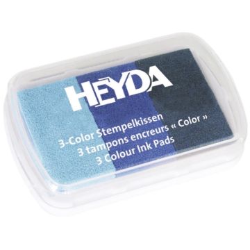 Coffret de 3 Tampons Encreurs - Bleu clair/Bleu moyen/Bleu foncé : HEYDA Image