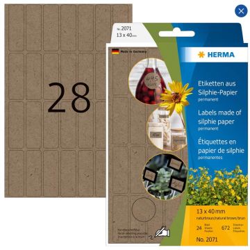 Étiquettes muiti-usages - Brun naturel - 13 x 40 mm HERMA Lot de 672