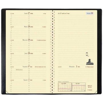 Agenda Semainier de poche 2025 à spirale - 88 x 170 mm QUO VADIS Italnote S intérieur