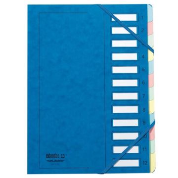 Trieur Papier à élastiques de 12 compartiments - Bleu : EXTENDOS Modèle