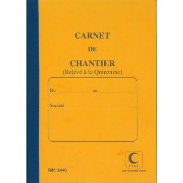 ELVE 2440 : Carnet de chantier - Bimensuel /15 jours (Gestion du personnel)