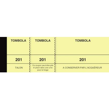 TOMBOLA Elve : Carnet de 1.000 de tickets de Tombola - Jaune 253