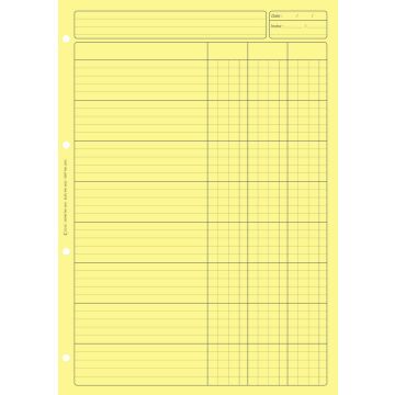 Bloc Audit Jaune : 3 colonnes avec en-tête 2631 - Feuille de travail (ELVE 2631)