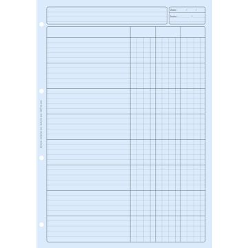 BLOC AUDIT Bleu 3 colonnes avec en-tête - Feuille de travail ELVE 2632