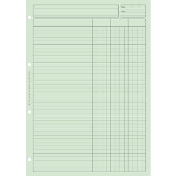 BLOC AUDIT VERT : 3 colonnes - Feuille de travail (ELVE 2633)