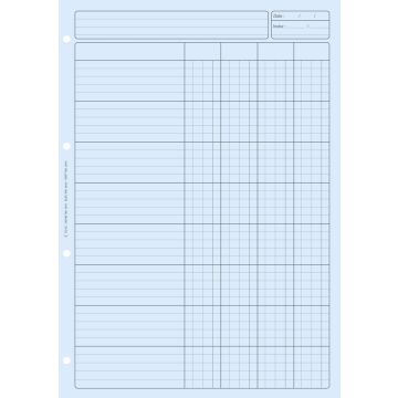 BLOC AUDIT BLEU : 4 colonnes avec en-tête (ELVE 2642)