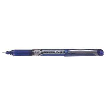 Stylo à capuchon roller à encre infalsifiable - Bleu : PILOT Hi-Tecpoint V7 Grip Visuel
