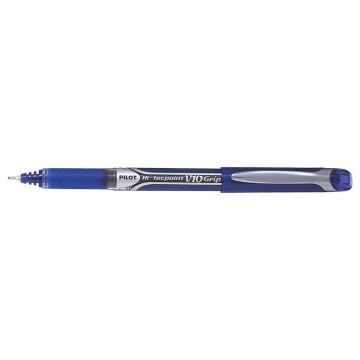 Stylo roller à encre infalsifiable - Bleu : PILOT Hi-Tecpoint V10 Grip Visuel