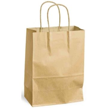 Sac en papier avec anse - 180 x 80 x 240 mm - Marron MAIL-MEDIA Lot de 300 visuel