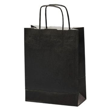 Sac en papier avec anse - 180 x 80 x 240 mm - Noir MAIL-MEDIA Lot de 300 visuel
