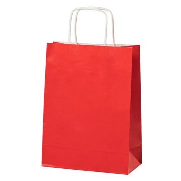 Sac en papier avec anse - 180 x 80 x 240 mm - Rouge MAIL-MEDIA Lot de 300 visuel
