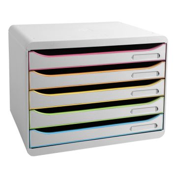 Module de rangement 5 tiroirs - Big Box Plus Horizon - Blanc/Arlequin EXACOMPTA Black Office image