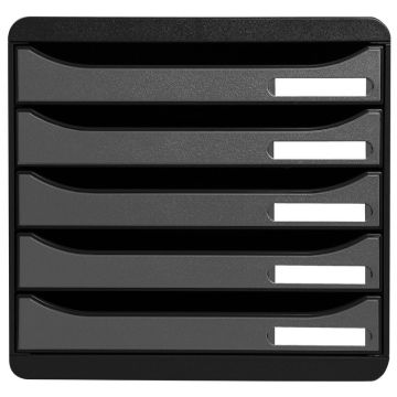 309738D EXACOMPTA : Module de rangement 5 tiroirs - Big Box Plus - Noir/Argent