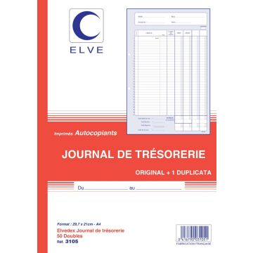 Journal de Trésorerie Carnet autocopiant Dupli 3105 ELVE