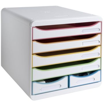 Module de rangement 6 tiroirs - Big Box Maxi - Blanc/Arlequin : EXACOMPTA Black Office image