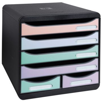 Module de rangement 6 tiroirs - Big Box Maxi - Noir/Pastel : EXACOMPTA Aquarel image