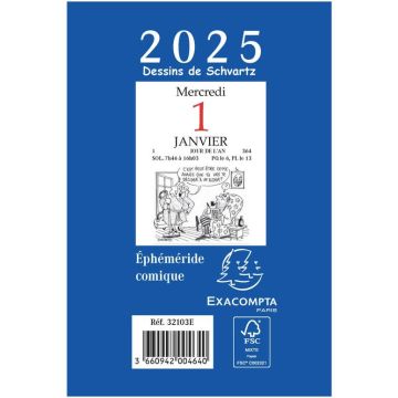 Éphéméride 2025 - Bloc 97 x 65 mm - Comique EXACOMPTA