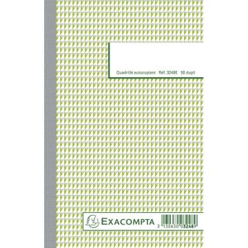 3248E Exacompta Lot de 10 manifolds : Quadrillés - Autocopiants Dupli - 210 x 135 mm