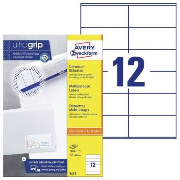 Photo Étiquettes adhésives ProNature 105 x 48 mm AVERY 3424