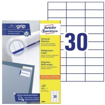 Photo Étiquettes adhésives ProNature 70 x 29,7 mm AVERY 3489