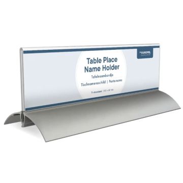 Chevalet de table - Porte-nom avec socle en aluminium - 210 x 61 mm : EUROPEL image
