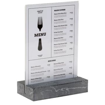 Présentoir de table avec socle en Polystone - Anthracite - A5 : EUROPEL image