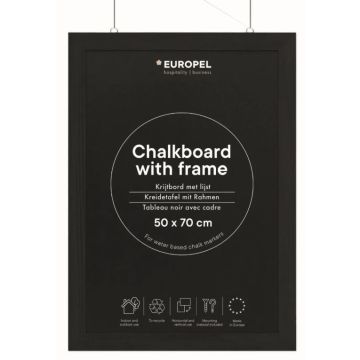 Ardoise avec cadre en bois - Noir - 500 x 700 mm : EUROPEL image