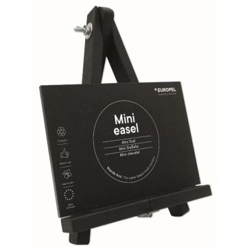 Présentoir de Table - 245 x 145 x 210 mm - Ardoise avec chevalet en bois Noir : EUROPEL image