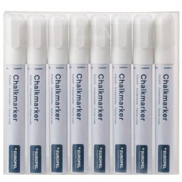 Marqueurs à craie - 6 mm - Blanc : EUROPEL Lot de 8 image