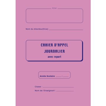 Cahier d'appels journaliers 36286 ELVE : Lot de 5 