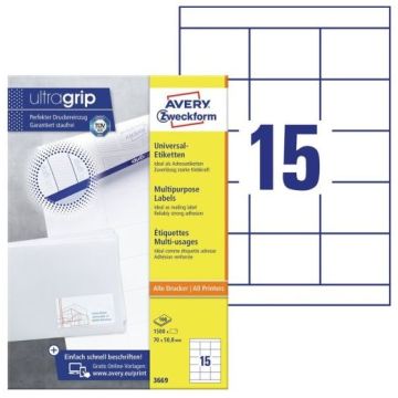 Photo Étiquettes adhésives ProNature 70 x 50,8 mm AVERY 3669 Lot de 1500