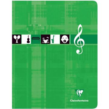 Cahier de Musique - 170 x 220 mm - 56 pages : CLAIREFONTAINE Visuel