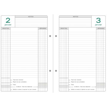 EXACOMPTA 38978E Agenda perpétuel de Caisse - Recharge Modèle