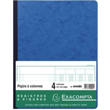 EXACOMPTA Registre comptable 4 colonnes sur 1 page 4040E Modèle